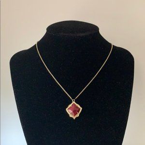 Kendra Scott Kacey Long Pendant Bordeaux Tiger's Eye Gold Necklace
